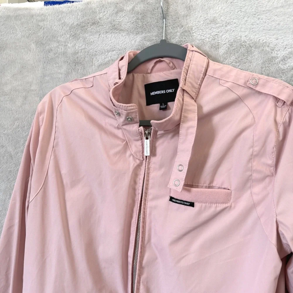 Members Only Iconic Racer Jacket Blush Pink Men's Large bomber streetwear